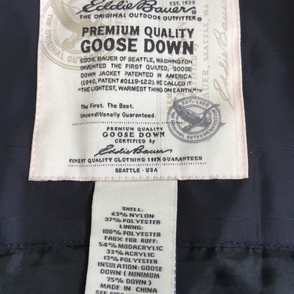 Eddie Bauer 75% Premium Goose Down Puffer w/Hood - Picture 4 of 5